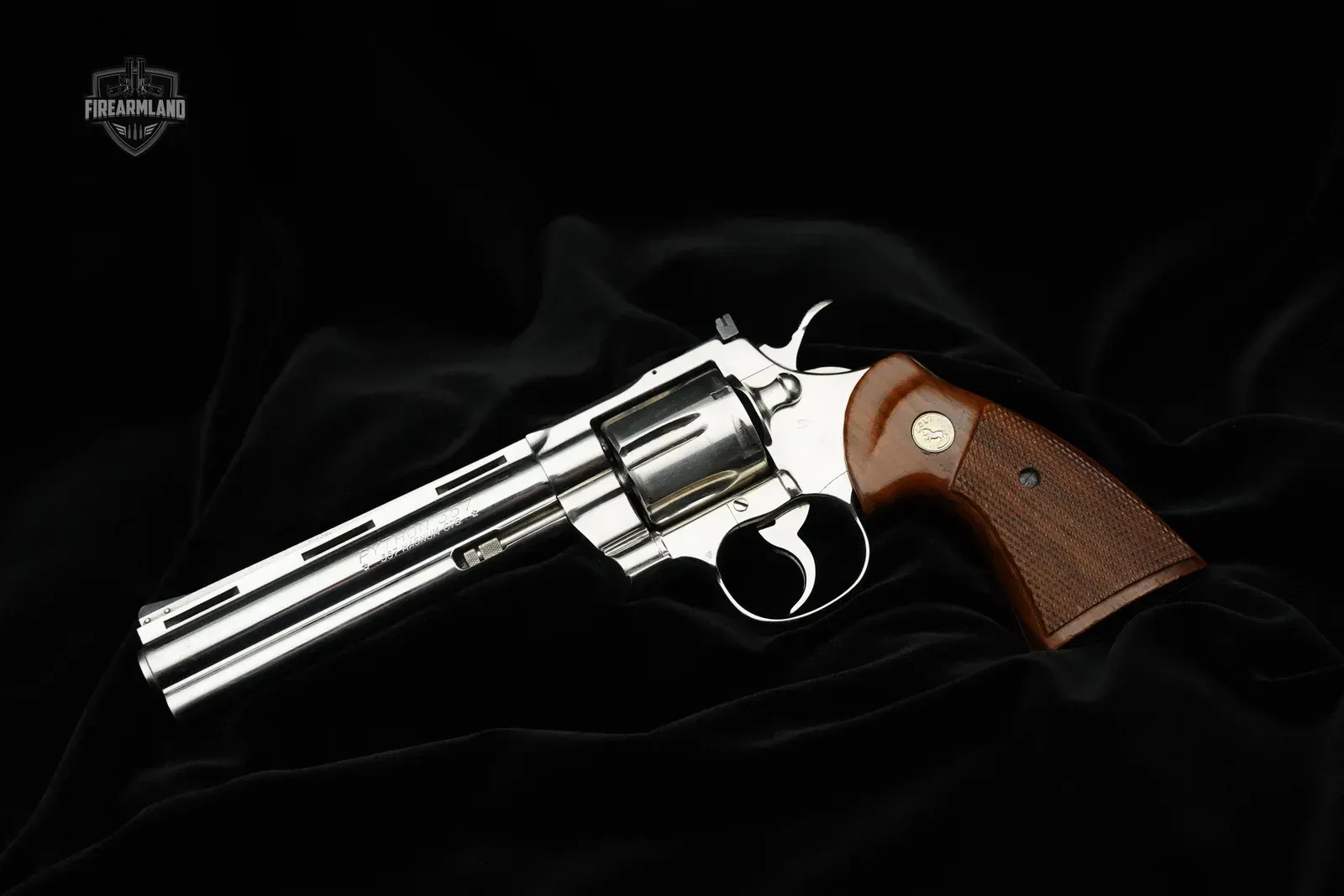 1979 Nickel Colt Python Revolver, auction photo