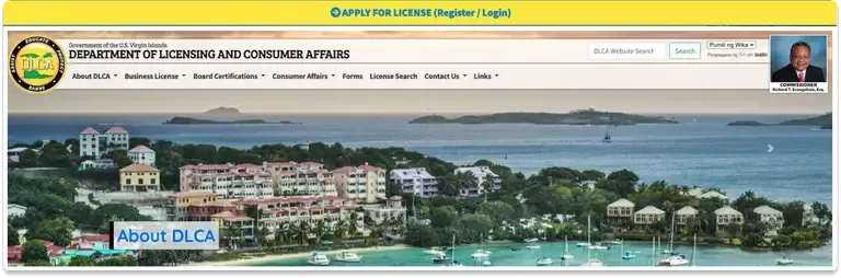 Photo of the website of the Commissioner of Licensing and Consumer Affairs.