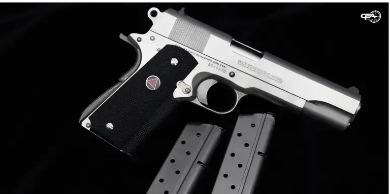 Picture of a Colt Delta Elite with two magazines
