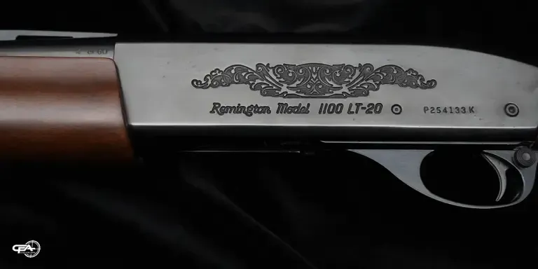 Close up Remington 1100 engraving