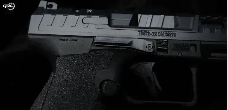 Close up picture of Canik SFx engravement ( Made In Turkey )