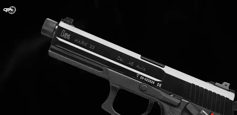 Close up picture of the HK MK23