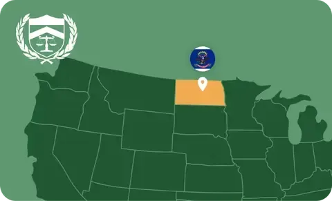 State map with North Dakota highlighted, showing that Cash for Arms purchases guns in North Dakota