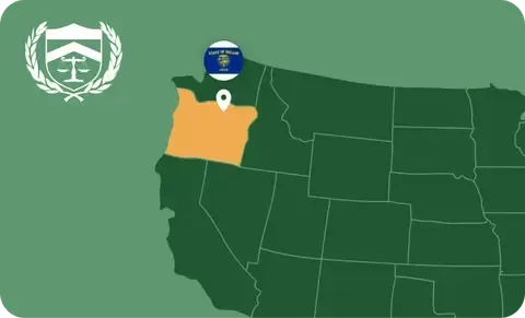 State map with Oregon highlighted, showing that Cash for Arms purchases guns in Oregon
