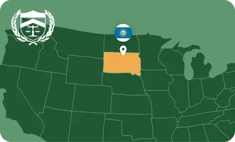 State map with South Dakota highlighted, showing that Cash for Arms purchases guns in South Dakota