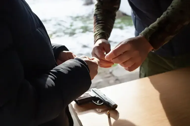 gun buying meeting and inspection