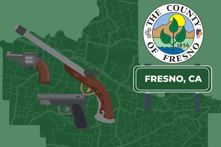 Picture of Fresno's map with gun