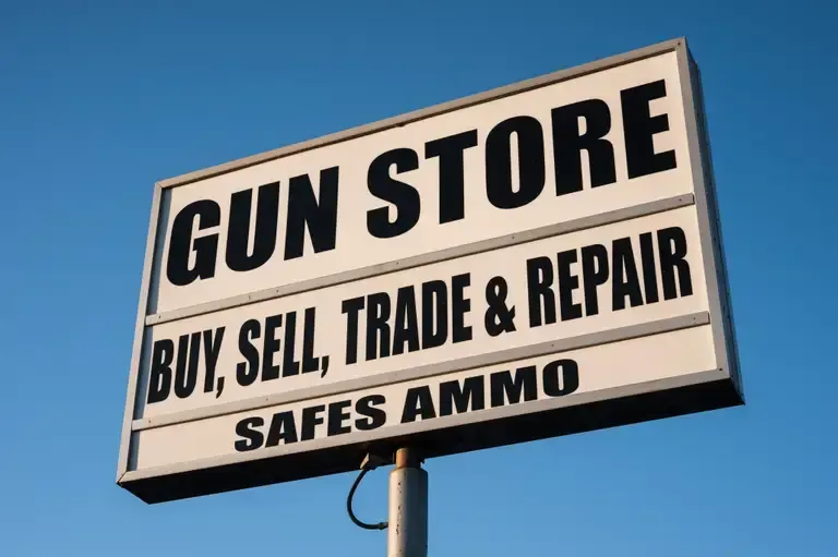 Gun store sign