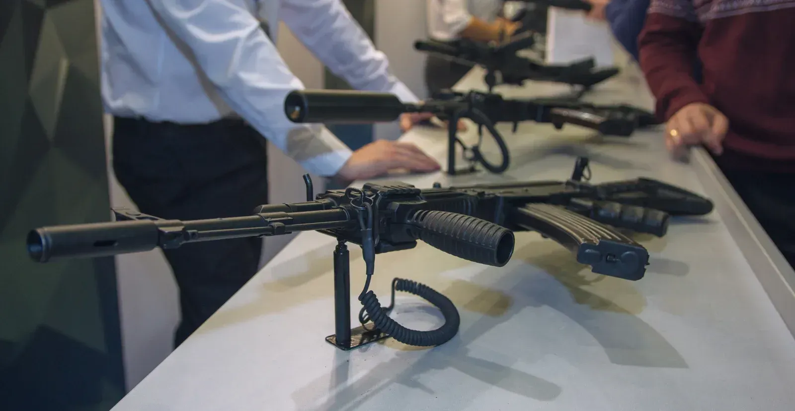 What looks to be AK Type gun on display or lock somewhere