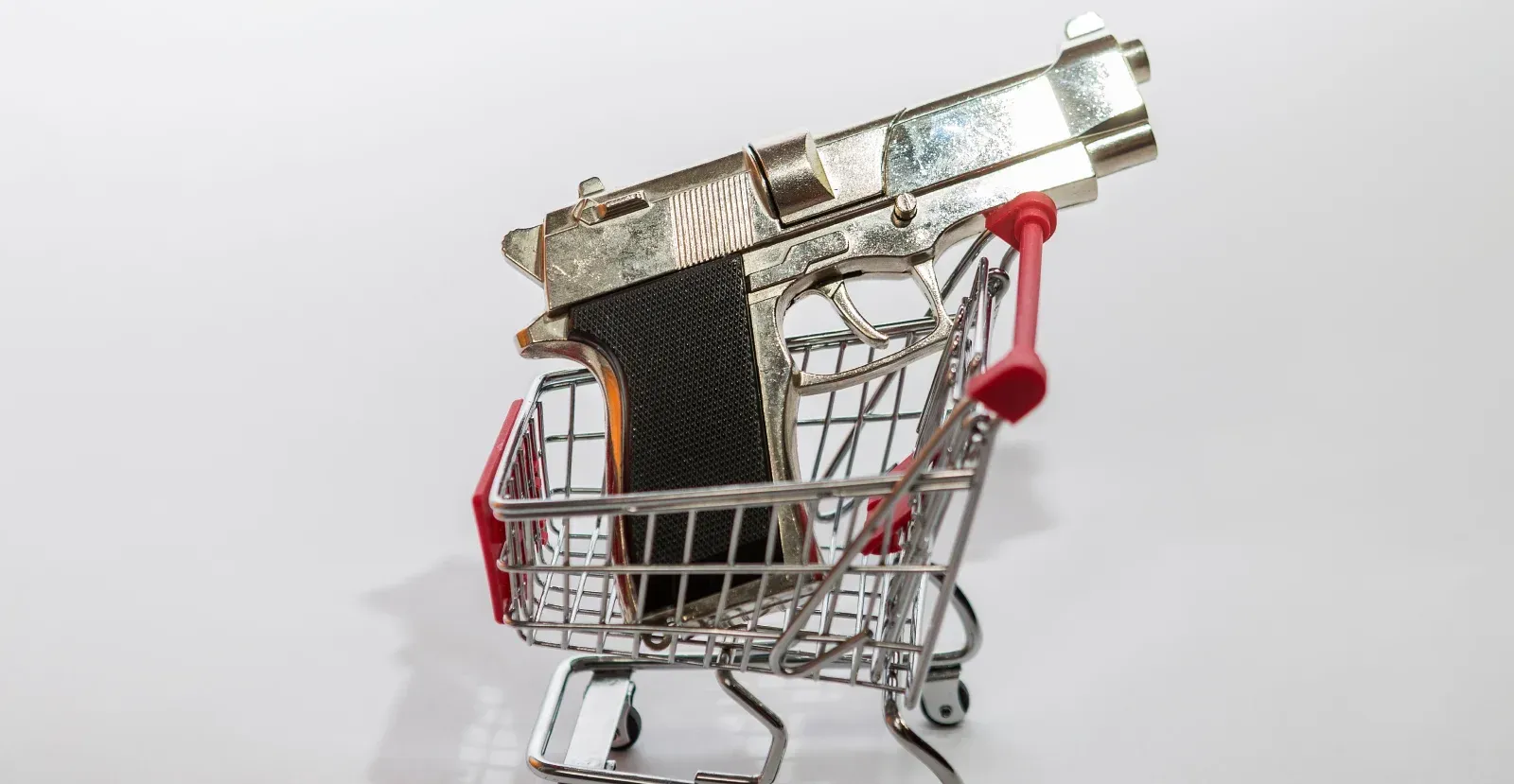 Handgun in a shopping cart