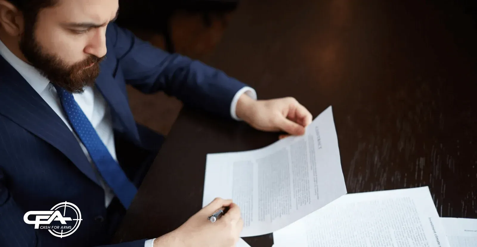 A man examining a document