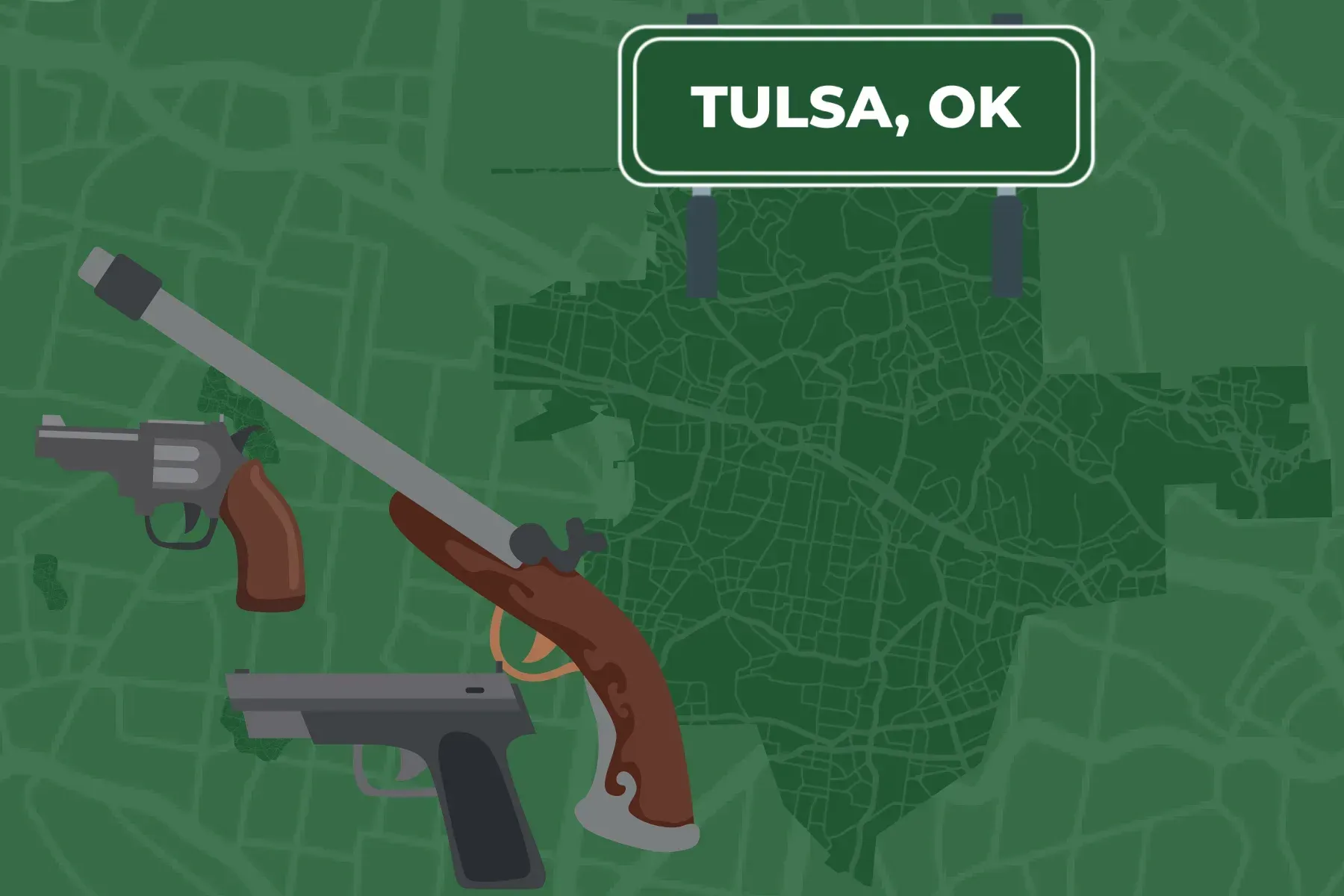 Picture of Tulsa's map with guns
