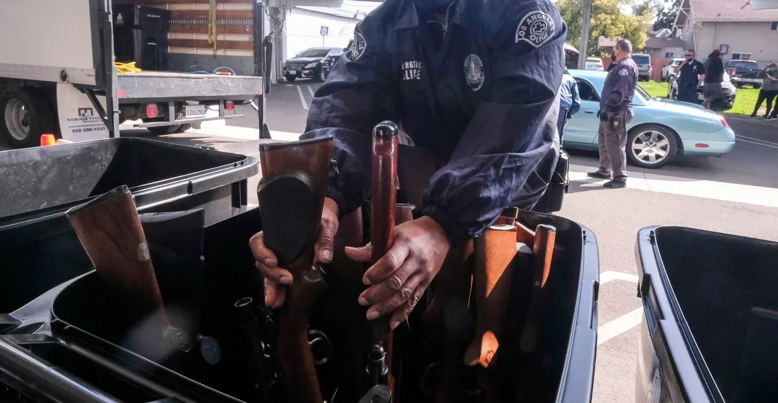 Police collecting guns