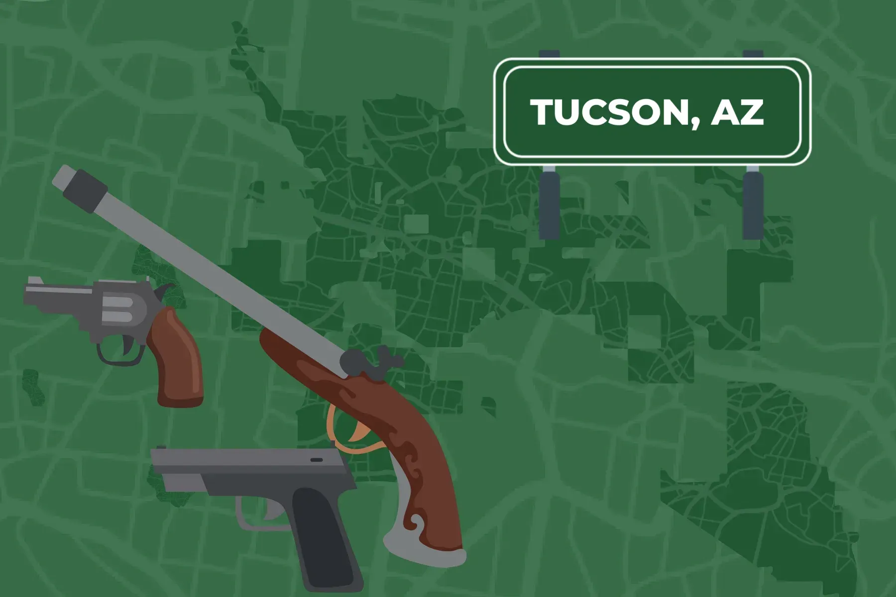 Picture of Tucson's map with guns