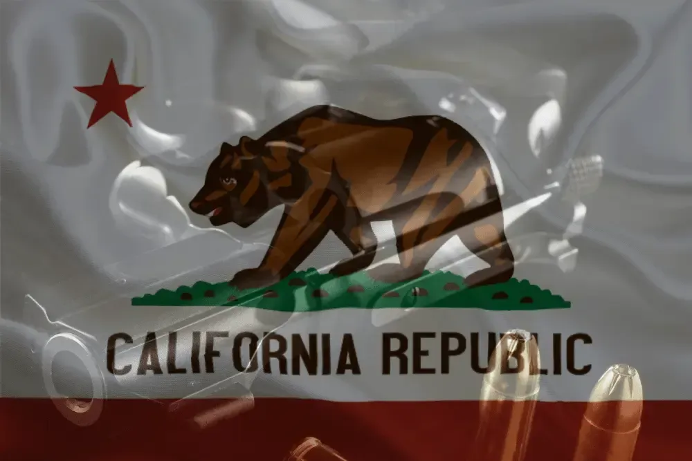 California flag on top of a handgun