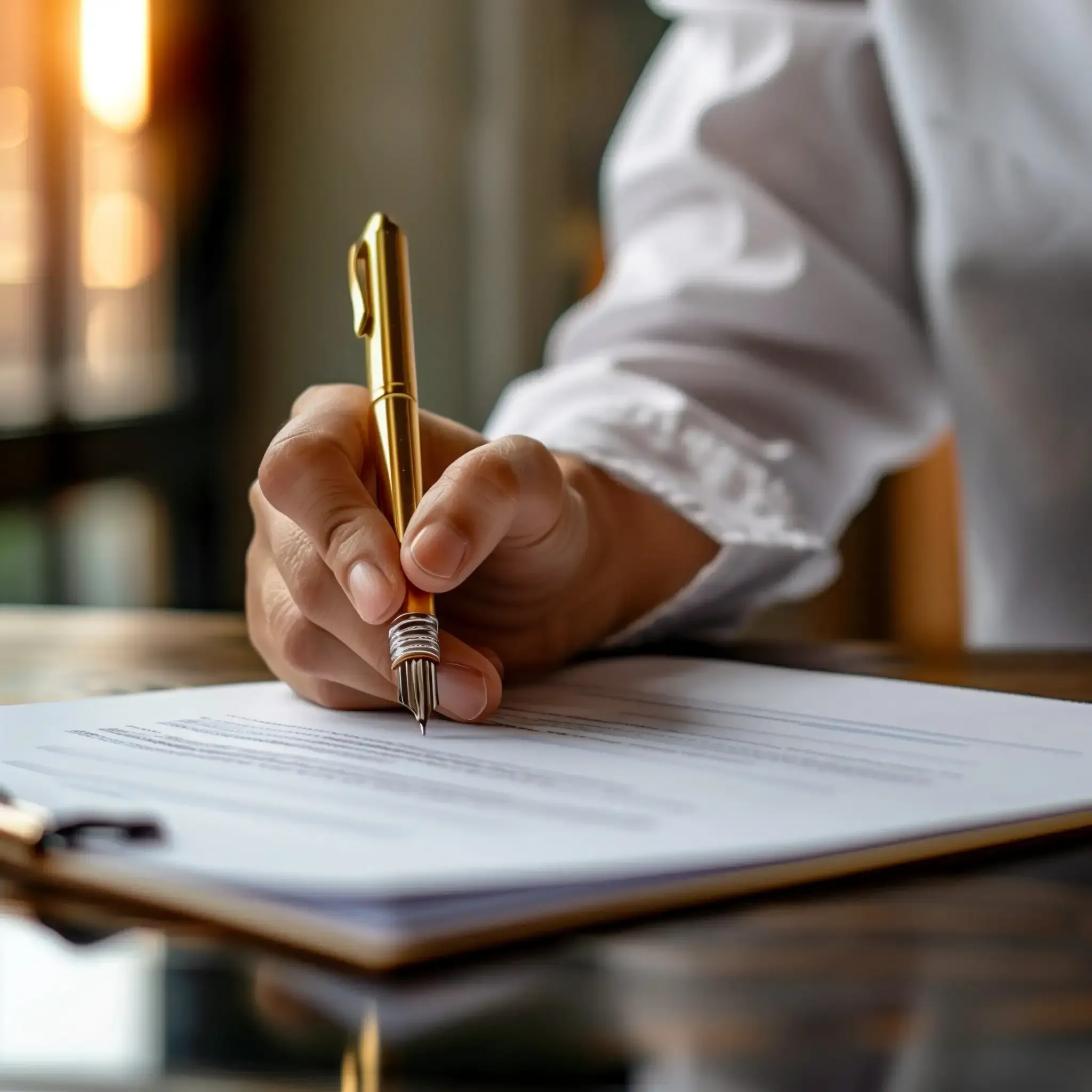 Person writing on paper