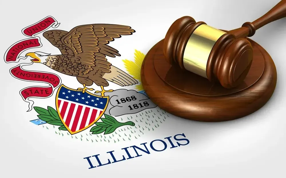 Picture of Illinois state seal and a gavel
