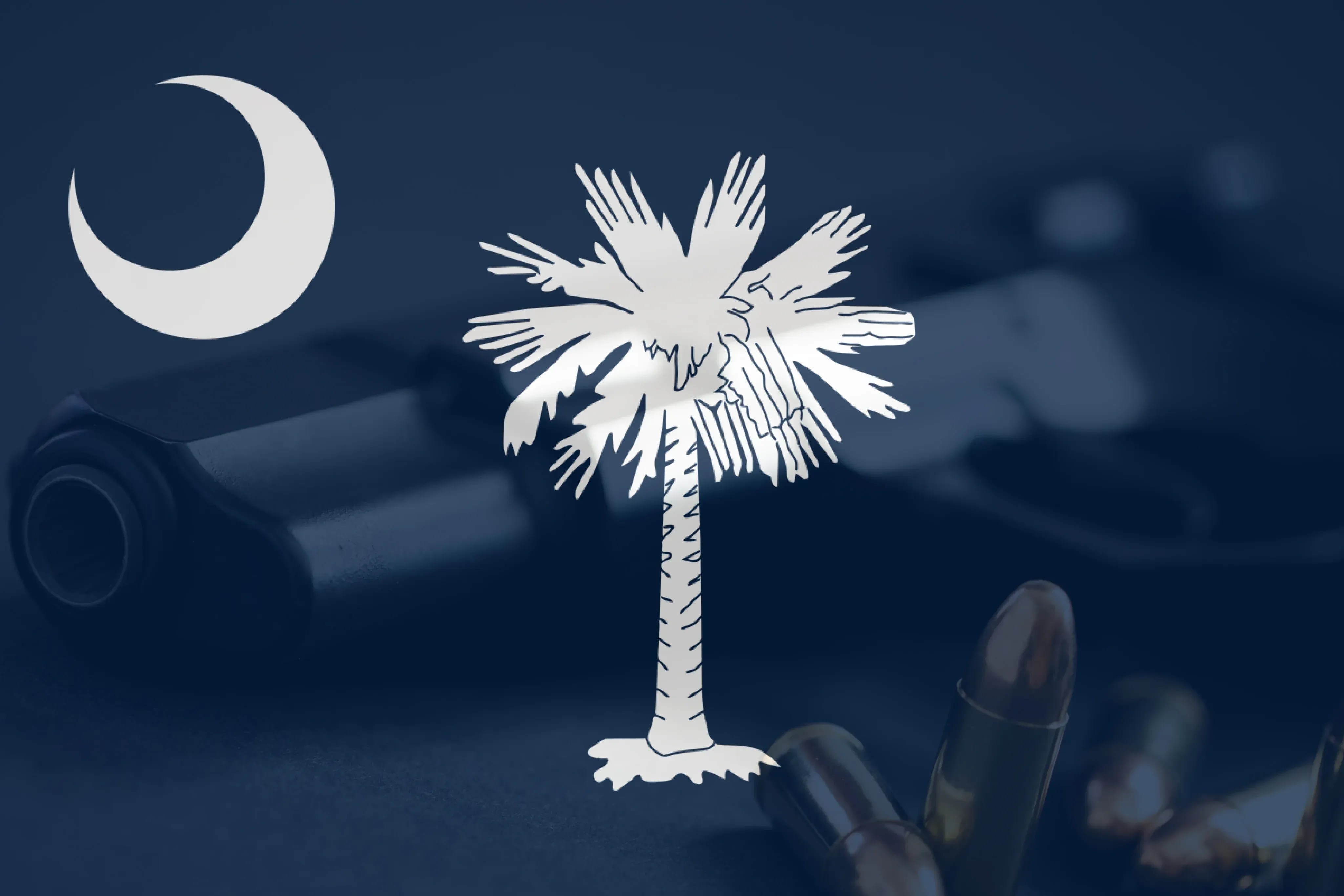South Carolina flag on top of a revolver
