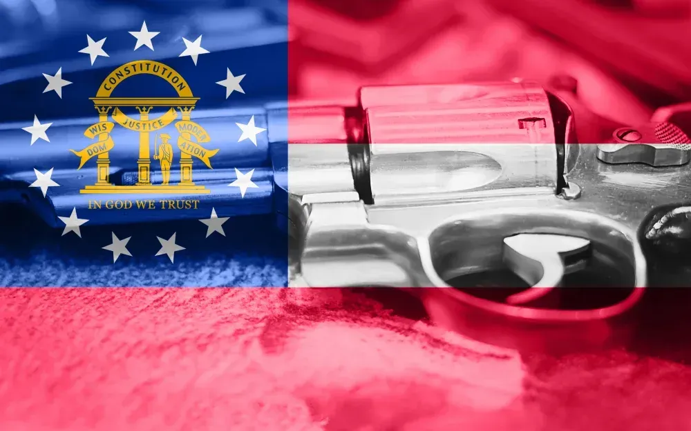 Georgia flag on top of a revolver