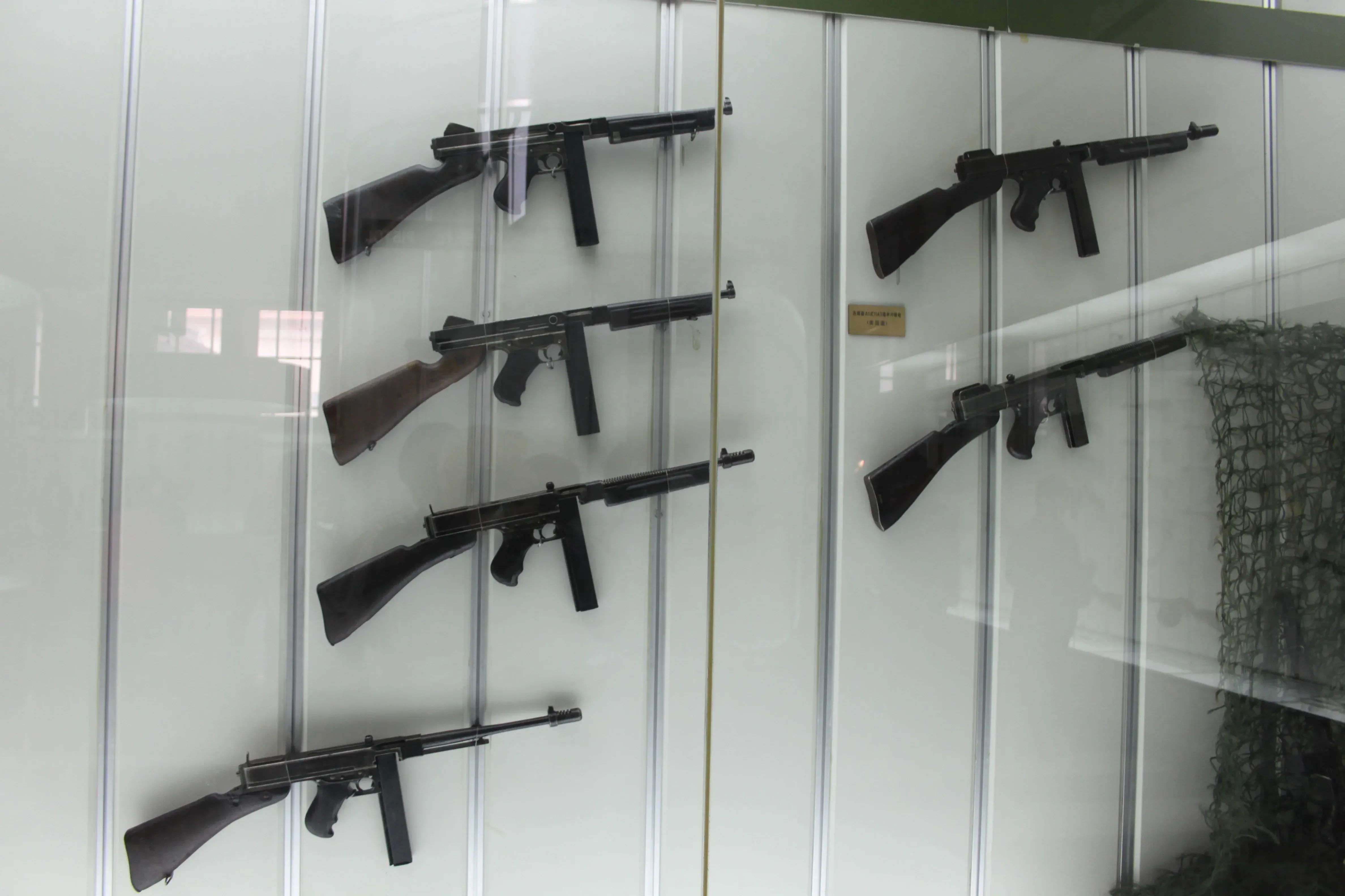 Vintage guns on display