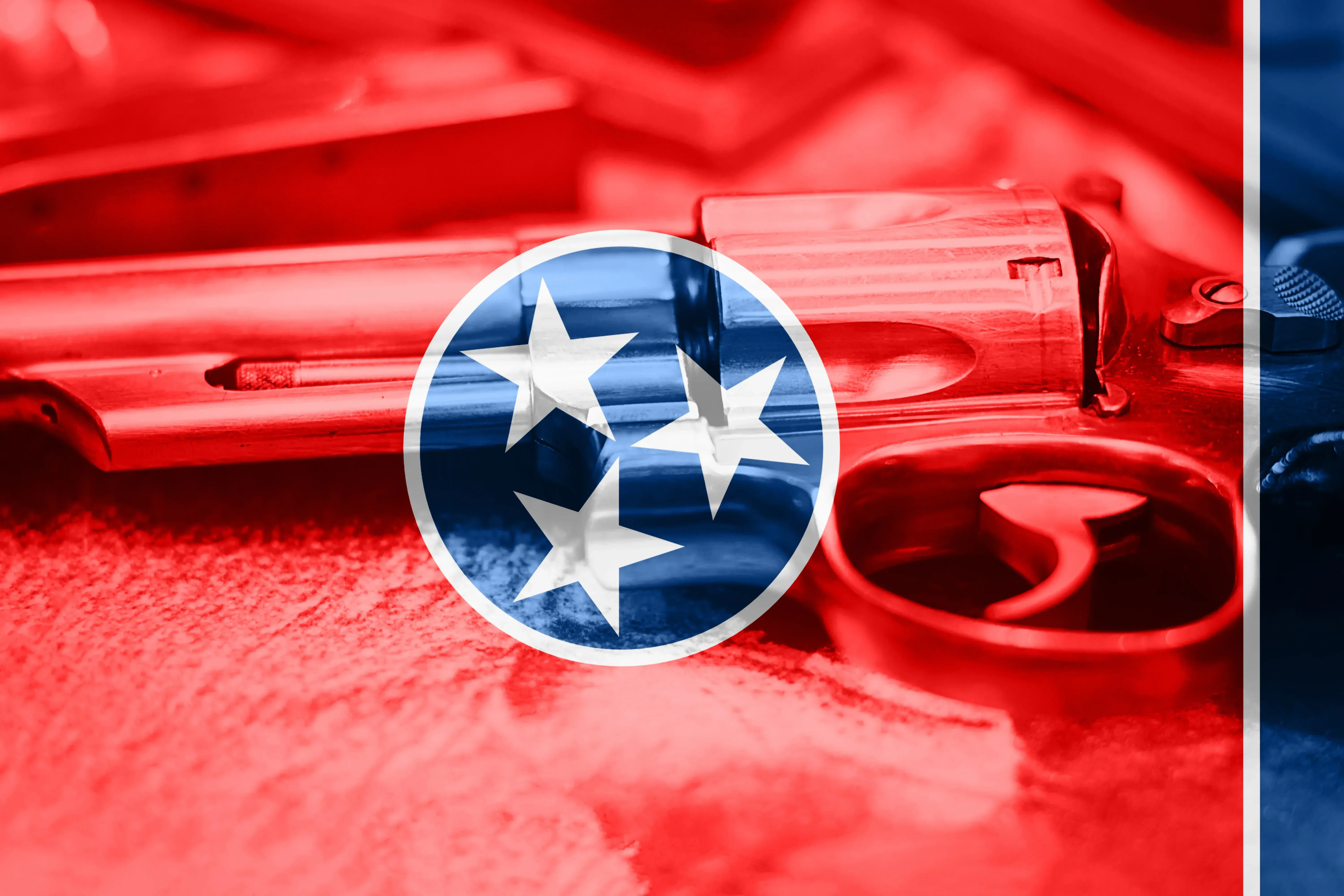 Tennessee flag on top of a revolver