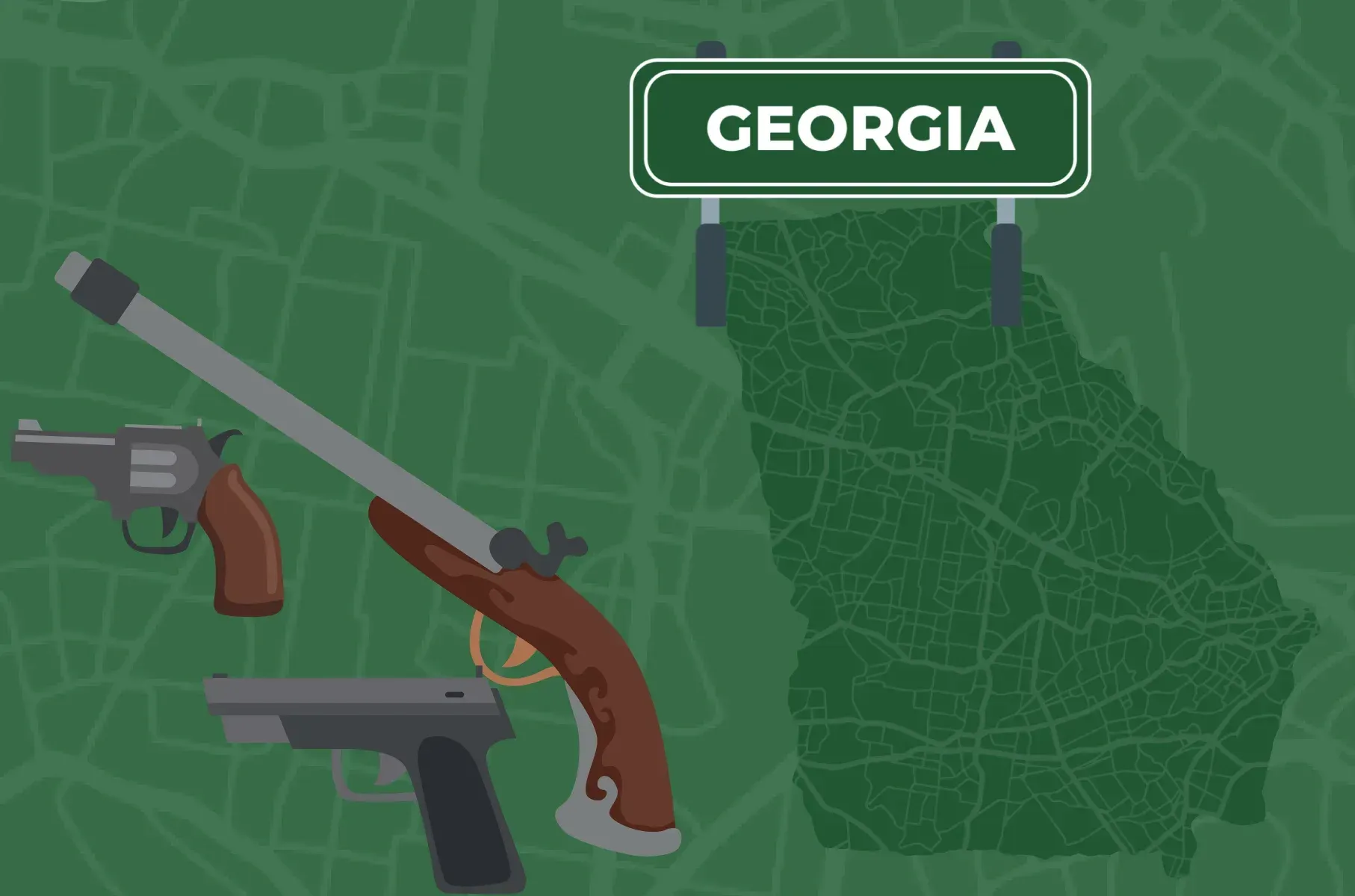 Map of Georgia with guns
