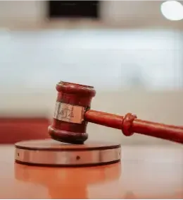 A block and gavel