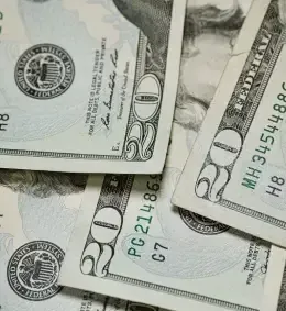 Three twenty dollar bills
