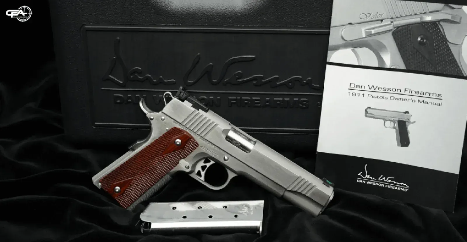Dan Wesson Pistol with carrying case in the background