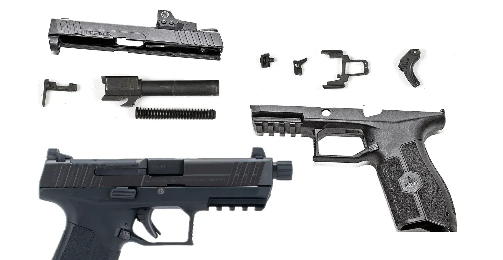 Two IWI Masada's, one of them disassembled