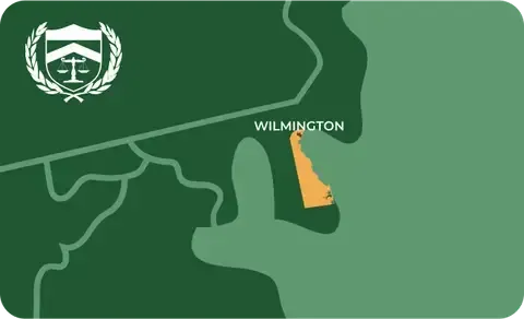 State map with Wilmington, Delaware highlighted, showing that Cash for Arms purchases guns in Wilmington