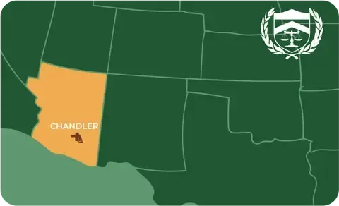 State map with Chandler, Arizona highlighted, showing that Cash for Arms purchases guns in Chandler