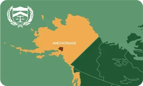 State map with Anchorage, Alaska highlighted, showing that Cash for Arms purchases guns in Anchorage