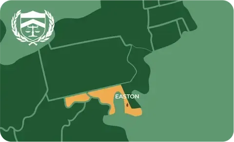 State map with Easton, Maryland highlighted, showing that Cash for Arms purchases guns in Easton