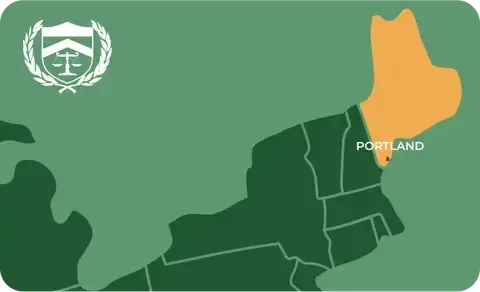 State map with Portland, Maine highlighted, showing that Cash for Arms purchases guns in Portland