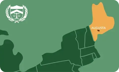 State map with Augusta, Maine highlighted, showing that Cash for Arms purchases guns in Augusta