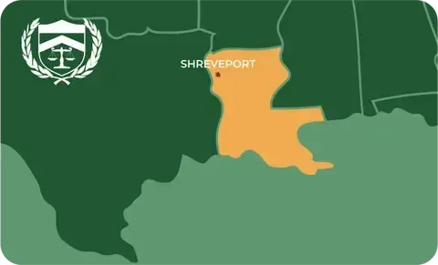 State map with Shreveport, Louisiana highlighted, showing that Cash for Arms purchases guns in Shreveport
