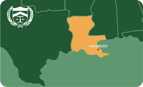 Picture of Marrero, Louisiana City Map with Marrero sign on it and places that we buy guns from.