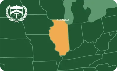 Picture of Aurora, Illinois City Map with Aurora sign on it and places that we buy guns from.