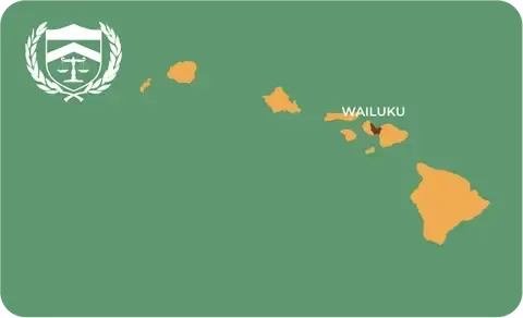 State map with Wailuku, Hawaii highlighted, showing that Cash for Arms purchases guns in Wailuku