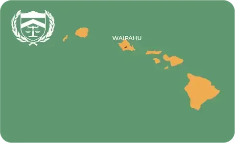 State map with Waipahu, Hawaii highlighted, showing that Cash for Arms purchases guns in Waipahu