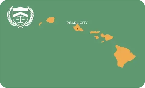 State map with Pearl City, Hawaii highlighted, showing that Cash for Arms purchases guns in Pearl City