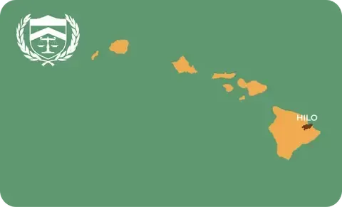 State map with Hilo, Hawaii highlighted, showing that Cash for Arms purchases guns in Hilo