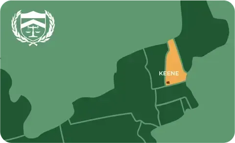 State map with Keene, New Hampshire highlighted, showing that Cash for Arms purchases guns in Keene
