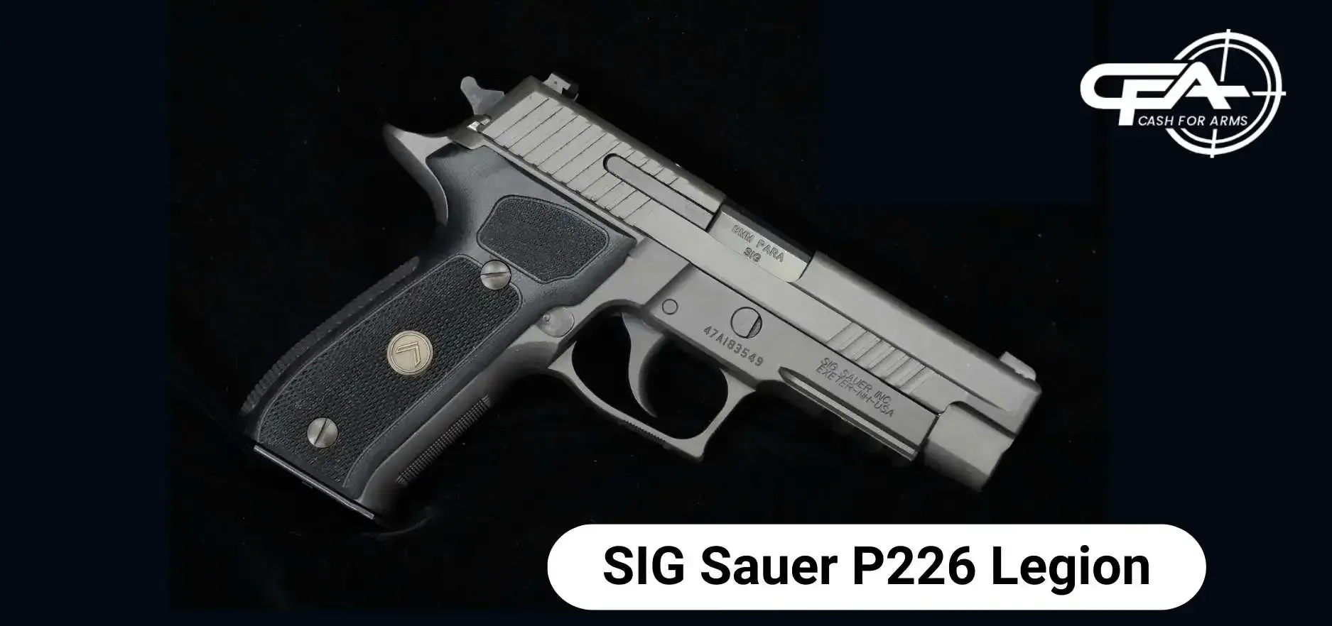 Sig Sauer P226 Legion on Black Background
