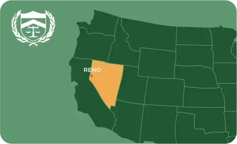 State map with Reno, Nevada highlighted, showing that Cash for Arms purchases guns in Reno