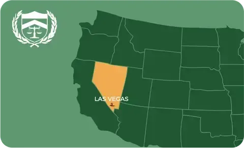 State map with Las Vegas, Nevada highlighted, showing that Cash for Arms purchases guns in Las Vegas