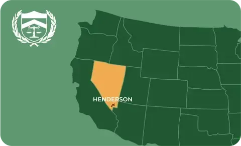 State map with Henderson, Nevada highlighted, showing that Cash for Arms purchases guns in Henderson
