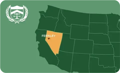 State map with Fernley, Nevada highlighted, showing that Cash for Arms purchases guns in Fernley
