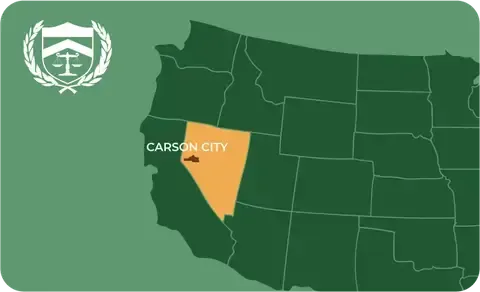 State map with Carson City, Nevada highlighted, showing that Cash for Arms purchases guns in Carson City